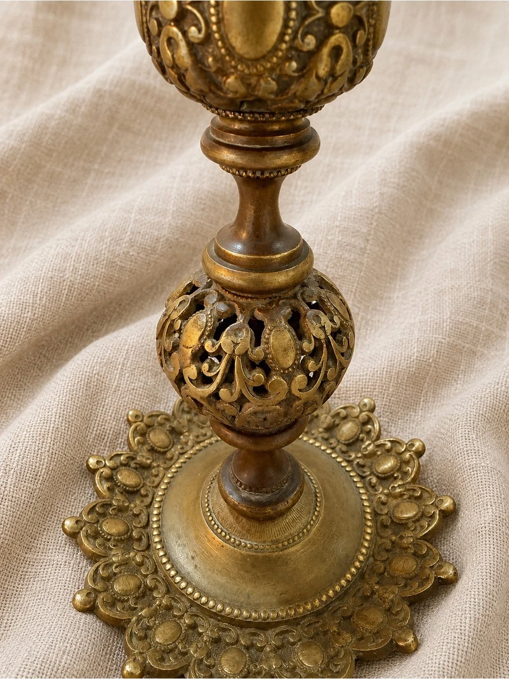 Pair of Antique French Napoleon III Bronze Candlesticks | 19th Century